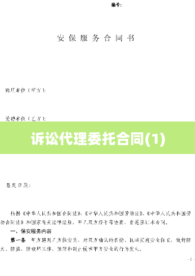 诉讼代理委托合同(1)