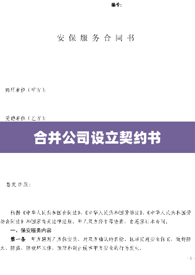 合并公司设立契约书