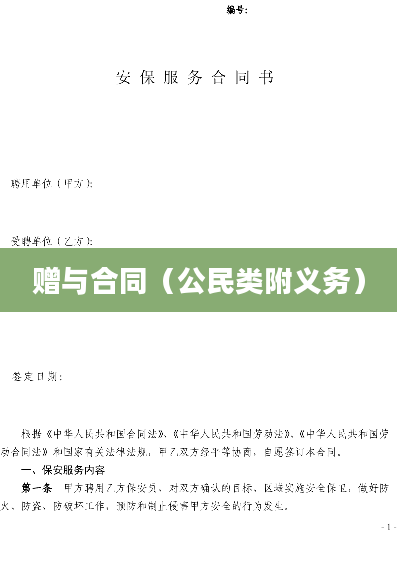 赠与合同（公民类附义务）