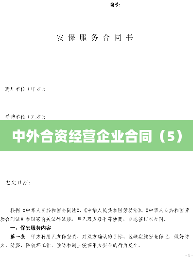 中外合资经营企业合同（5）