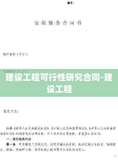 建设工程可行性研究合同-建设工程