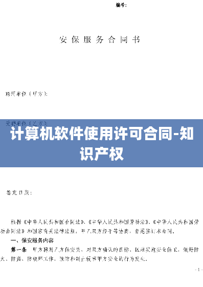 计算机软件使用许可合同-知识产权