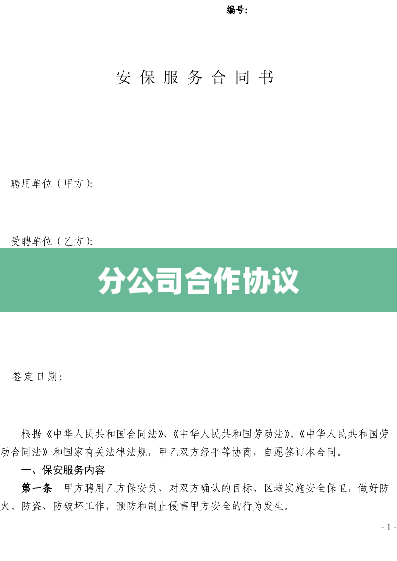 分公司合作协议