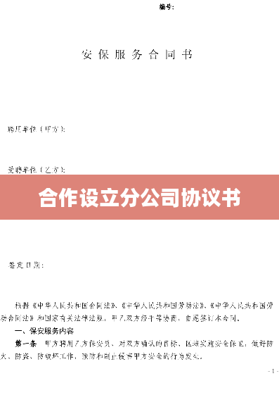 合作设立分公司协议书