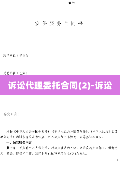 诉讼代理委托合同(2)-诉讼