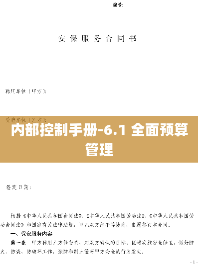 内部控制手册-6.1 全面预算管理