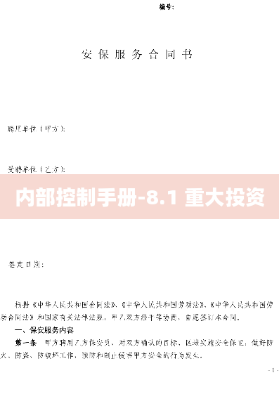 内部控制手册-8.1 重大投资